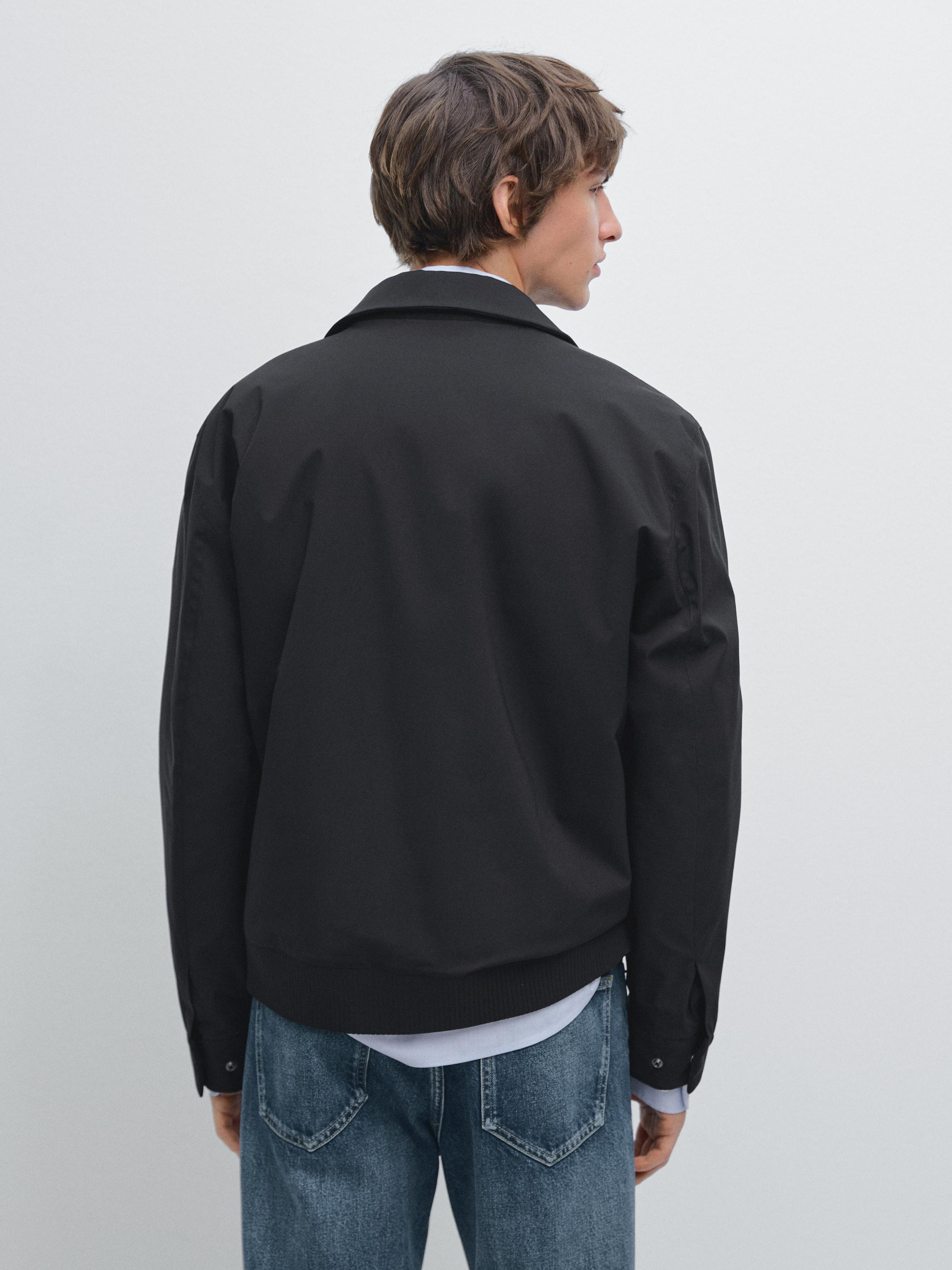 Water-repellent bomber jacket with hem detail